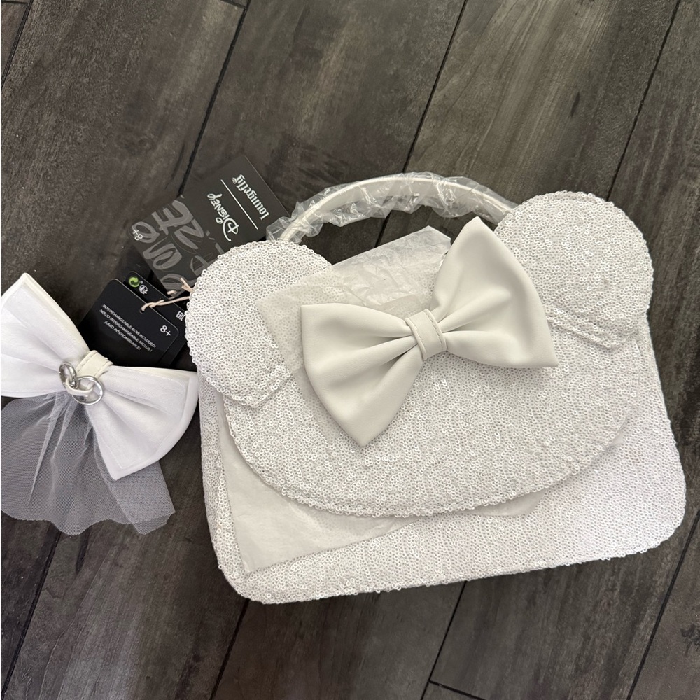 Loungefly White Bow Crossbody Bag